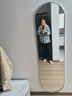 五福星輕奢全身鏡貼墻鋁框鏡子全身穿衣鏡家用落地鏡掛墻ins風(fēng)試衣鏡子 【防爆防發(fā)黑高清銀鏡】銀色鋁框 45*160cm 曬單實(shí)拍圖