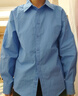 茵曼2026春季女裝新款簡(jiǎn)約通勤100棉藍色襯衫寬松翻領(lǐng)長(cháng)袖襯衣 天空藍 S 曬單實(shí)拍圖