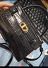 CHARLES&KEITH鱷魚(yú)紋凱莉包手提斜挎婚包包女包生日禮物CK2-50270880-1 Black黑色 S 曬單實(shí)拍圖