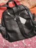啄木鳥(niǎo)（TUCANO）七夕真皮雙肩包女2026新款時(shí)尚頭層牛皮背包中年媽媽情人節旅行包 黑色 曬單實(shí)拍圖