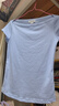 UR夏季新款女裝時(shí)尚休閑格雷系褶皺收腰短袖T恤UYB450002 紫藍 M 曬單實(shí)拍圖