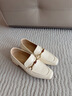 木林森（MULINSEN）女鞋新款英倫風(fēng)馬銜扣樂(lè )福鞋女舒適軟底低跟小皮鞋女 米36 曬單實(shí)拍圖