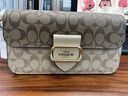 COACH/蔻馳 官方授權女士休閑百搭單肩斜挎手提包情人節禮物 淺卡其色CH506IMOT4 曬單實(shí)拍圖