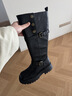 天美意長(cháng)靴英倫顯瘦騎士靴時(shí)裝時(shí)尚女靴新款 黑色 38 曬單實(shí)拍圖