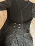 珂萊蒂爾koradior拼接假兩件修身V領(lǐng)玫瑰蕾絲小黑裙魚(yú)尾連衣裙夏 黑色 M 曬單實(shí)拍圖