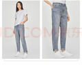 Lee411舒適高腰小直腳復古藍色女牛仔褲休閑潮流 曬單實(shí)拍圖