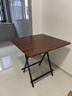 折疊桌餐桌家用小戶(hù)型吃飯桌簡(jiǎn)易租房出租屋正方形小方桌子便攜式 胡桃+黑架【80*80*74cm】 曬單實(shí)拍圖