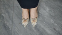 啄木鳥(niǎo)法式感香檳色婚鞋女細跟不累腳秀禾婚紗兩穿高跟鞋水鉆單鞋 香檳色 7cm 34 曬單實(shí)拍圖