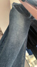 三彩2026春季新款休閑牛仔褲中腰寬松闊腿褲長(cháng)褲通勤Z 海軍藍 M 160/68A 曬單實(shí)拍圖
