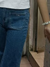 UR2026夏季新款女休閑蝴蝶結貼袋修身喇叭牛仔長(cháng)褲UYY860004 藍色 27 曬單實(shí)拍圖