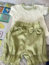 G.duck童裝女童套裝夏季兒童衣服小童短袖女寶寶洋氣休閑裝1-3幼兒服裝 綠色 90 尺碼1~2歲【 80-90cm】 曬單實(shí)拍圖