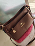 酷奇袋鼠（KUQIDAISHU）新款時(shí)尚百搭單肩大容量女士斜挎包送中年媽媽婆婆實(shí)用生日禮物 棕色 曬單實(shí)拍圖
