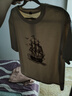 班尼路（Baleno）復古港風(fēng)潮流短袖t恤男2026新款軍綠色休閑寬松夏季純棉半袖男裝 曬單實(shí)拍圖