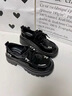 回力小皮鞋女2026新款單鞋女士百搭學(xué)生厚底黑色軟底樂(lè )福鞋子春季女鞋 黑色英倫風(fēng)【5.5cm超輕厚底】 36 曬單實(shí)拍圖