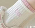 FitonTon5雙襪子女春夏季【100%純棉】中筒襪長(cháng)女襪刺繡7A抑菌防臭厚女襪 曬單實(shí)拍圖