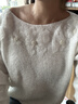 范思藍恩小眾設計感立體珍珠花朵針織衫2025秋季新款套頭上衣3126 云朵白 L 曬單實(shí)拍圖
