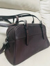 裘真植鞣頭層羊皮悠悠保齡球包女復古休閑大容量手提單肩包 咖啡色肩帶款-羊皮 曬單實(shí)拍圖