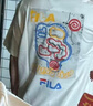 FILA FUSION斐樂(lè )潮牌情侶款針織短袖衫2025夏涼感寬松純棉T恤 云白色-WT M 170/92A/M 曬單實(shí)拍圖