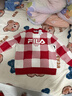 FILA 斐樂(lè )官方男裝編織衫2026春新款時(shí)尚舒適棋盤(pán)格新年紅色套頭毛衣 水華朱-RD M 170/92A/M 曬單實(shí)拍圖