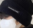 回力毛線(xiàn)帽男士秋冬季包頭保暖針織帽子嘻哈時(shí)尚潮牌顯臉小冷帽百搭 黑色 均碼 曬單實(shí)拍圖