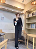棉致窄版高腰直筒休閑褲子女春秋季新款小個(gè)子寬松垂感梨型闊腿西裝褲 651黑色【高品質(zhì)】 L 105-120斤 曬單實(shí)拍圖