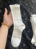 貓人5雙【木耳邊堆堆】襪子女夏季中筒襪薄款棉襪日系少女jk瑪麗珍鞋 曬單實(shí)拍圖