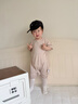 ELLE BABY莫代爾嬰兒連體衣夏季薄款寶寶衣服男童短袖爬爬服女童套頭包屁衣 燕麥色 90cm 【建議年齡1-2歲】 曬單實(shí)拍圖