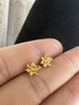 六福珠寶 足金梔子花黃金耳釘 計價(jià) G01G0027DS 約1.00克 曬單實(shí)拍圖