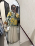 三吉黑花【今朝夢(mèng)】2025時(shí)尚洋氣織金浮雕水墨牡丹女加厚衛衣 黃綠(加厚) L 曬單實(shí)拍圖