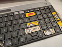 羅技（Logitech）K580無(wú)線(xiàn)藍牙鍵盤(pán)帶手機支架可跨屏切換靜音按鍵無(wú)限薄膜鍵盤(pán)筆記本電腦手機ipad平板鍵鼠套裝 【K580+吾皇萬(wàn)睡貼紙】黑色 曬單實(shí)拍圖