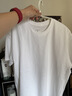 立蒙（LIMENG）男女裝素色180g全棉短袖t恤圓領(lǐng)寬松體恤打底衫 白色 XL 曬單實(shí)拍圖
