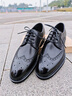 克雷斯丹尼（Chrisdien Deny）男士皮鞋商務(wù)正裝鞋英倫時(shí)尚系帶辦公室鞋布洛克男鞋 黑色D81W569101AAA 41 (255mm) 比國內碼大一碼 曬單實(shí)拍圖