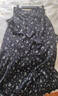 三彩2025夏季新款碎花半身裙荷葉邊開(kāi)叉魚(yú)尾裙浪漫長(cháng)裙M 黑米花卉 S 155/64A 曬單實(shí)拍圖