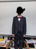 衣諾坊兒童西服套裝男生西裝主持人花童禮服演出服 格子套裝 130碼 曬單實(shí)拍圖