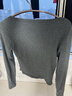 UR2026春季新款女裝簡(jiǎn)約松弛感亨利領(lǐng)短款修身長(cháng)袖T恤UYB450013 花灰 L 曬單實(shí)拍圖