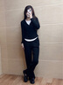 熙世界通勤戶(hù)外運動(dòng)上衣休閑闊腿褲兩件套裝女2025秋季搭配一整套 午夜黑 S 曬單實(shí)拍圖