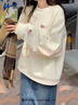 回力衛衣女2026最新款春秋季薄款休閑外套韓系慵懶風(fēng)圓領(lǐng)套頭白色上衣 曬單實(shí)拍圖