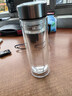 領(lǐng)臣（LINGCHEN）雙層玻璃杯茶杯男士泡茶專(zhuān)用高硼硅耐熱防爆耐高溫高級商務(wù)茶水杯 曬單實(shí)拍圖