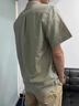 啄木鳥(niǎo)（TUCANO）棉麻短袖襯衫男士夏季中國風(fēng)亞麻休閑襯衣純色薄款小立領(lǐng)男裝上衣 灰綠色 XL 【建議145-163斤】 曬單實(shí)拍圖