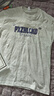 啄木鳥(niǎo)美式復古短袖T恤男夏季純棉新款字母印花五分袖寬松情侶半袖上衣 白灰色 【純棉】 L 曬單實(shí)拍圖