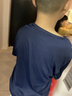 鴻星爾克（ERKE）童裝男女童圓領(lǐng)短袖兒童夏季運動(dòng)針織衫T恤藍黑色150 曬單實(shí)拍圖