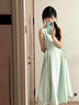 戀的連衣裙夏季2026新款收腰長(cháng)裙學(xué)生少女小個(gè)子高中初中女生夏天裙子 綠色 均碼 (可備注碼數) 曬單實(shí)拍圖