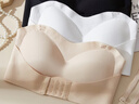 QBILY 無(wú)肩帶內衣女 抹胸內衣裹胸式內衣無(wú)鋼圈大胸文胸美背胸罩女 【深膚M碼】=90-110斤+兩條肩帶 曬單實(shí)拍圖