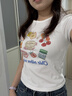 UR2025夏季新款女裝趣味休閑印花短款修身短袖T恤UYL450067 曬單實(shí)拍圖