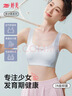 婷美【蠶絲抑菌】少女文胸運動(dòng)內衣防震提拉發(fā)育期初高中生固定杯白M 曬單實(shí)拍圖