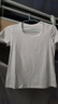美特斯邦威T恤女夏季新款純色透氣內搭U領(lǐng)索羅納涼感短袖上衣 雪白色 M 160 84A 曬單實(shí)拍圖