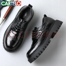 卡帝樂(lè )鱷魚(yú)（CARTELO）英倫男士布洛克皮鞋厚底增高商務(wù)休閑皮鞋透氣牛皮鞋男9961黑色42 曬單實(shí)拍圖