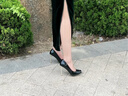 Lily Wei2025年春新款單鞋女尖頭細跟高跟鞋設計感氣質(zhì)名媛大小碼女鞋 黑色【跟高8cm】 36 曬單實(shí)拍圖