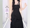 UR夏季新款女時(shí)尚休閑氣質(zhì)百搭方領(lǐng)吊帶連衣裙UWM750054 正黑 S 曬單實(shí)拍圖