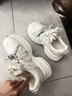 駱駝（CAMEL）銀月2代老爹鞋女透氣增高休閑鞋 L25A283148 珍珠白 37 曬單實(shí)拍圖